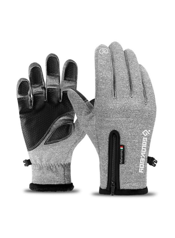 Golovejoy Winter Skiing Men And Women Outdoor Riding Waterproof Non Slip Plush Thickened Warm Gloves