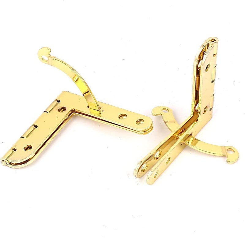 Teclican Golden Color 90 Degree Folding Support Hinge Jewelry Small Box Quadrant Hinge for Jewelry Wine Wooden Box Size 40 x 45mm157x 177 inchLW Pack of 4  - Image 2