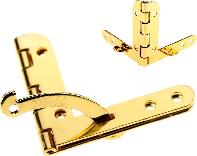 Teclican Golden Color 90 Degree Folding Support Hinge Jewelry Small Box Quadrant Hinge for Jewelry Wine Wooden Box Size 40 x 45mm157x 177 inchLW Pack of 4  - Image 1