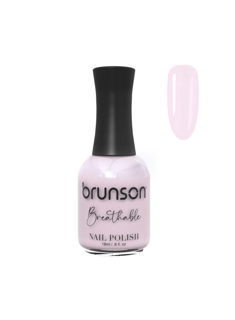 Brunson Breathable Nail Polish Halal nail polish Wudu friendly Quick-Dry Vegan Easy Peel off & Eco-Friendly Organic Glossy Shine Water Based Oxygenated Nail Lacquer 18ml BH003
