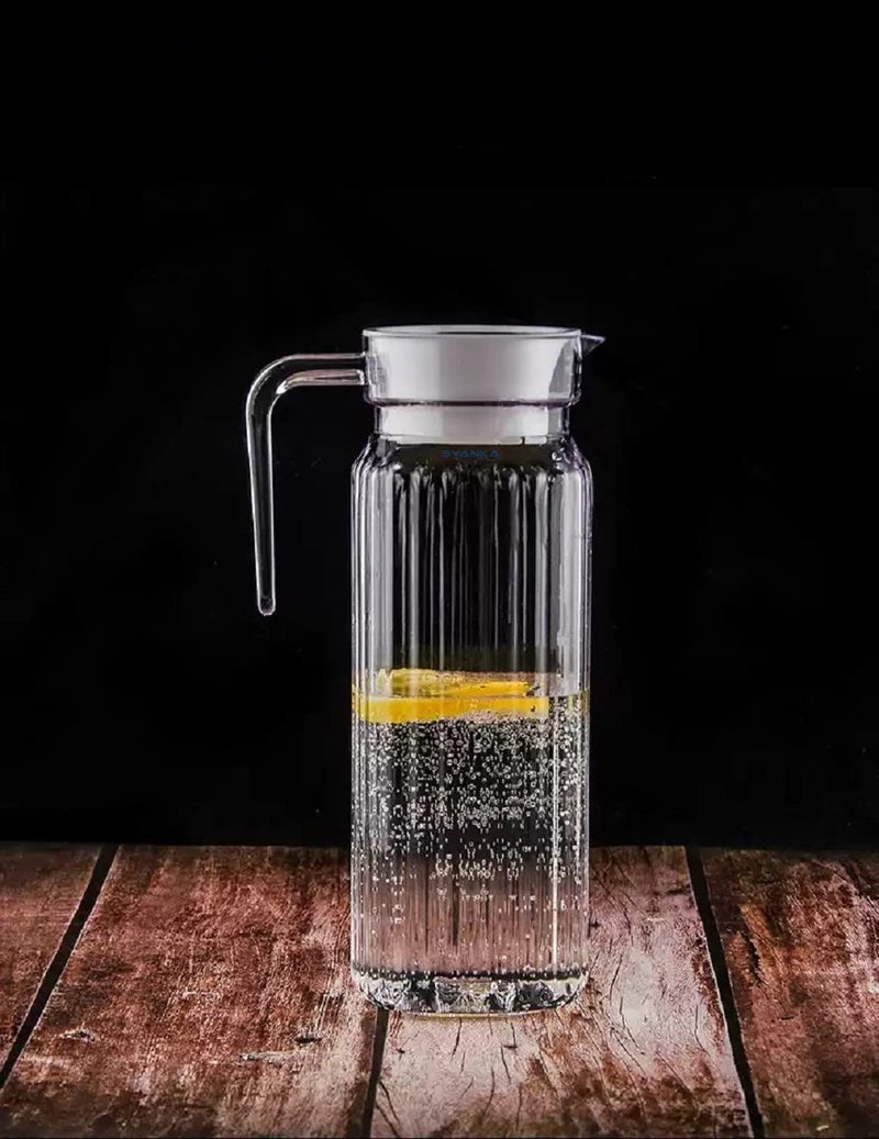 SYANKA Premium Water and Juice Glasses Set of 6 and Jug Set Combo - Glasses 270ML, Jug 1 Liter, Glasses and Jug Set for Dining Table (Transparent) - Image 5