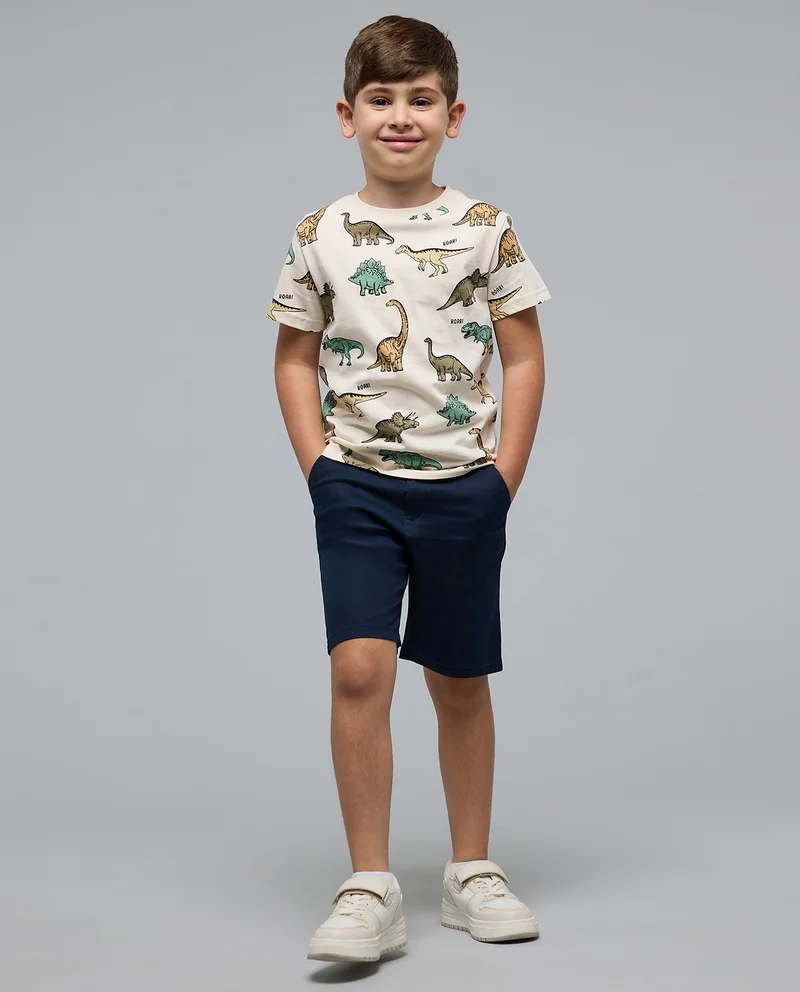 R&B Solid Shorts with Button Closure