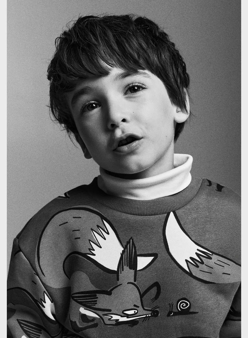 H&M Kids Wolf Print Sweatshirt