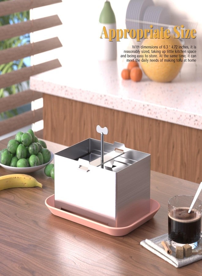 KZU Stainless Steel Tofu Presser, 6.3 * 4.72 Inch, Dishwasher Safe with Gauze and Drip Tray for Firm or Extra Firm Tofu - Image 5