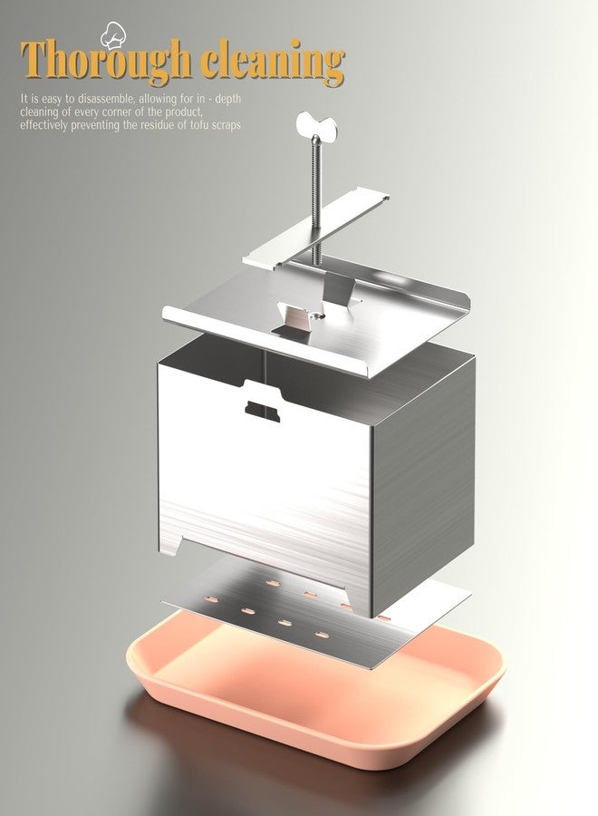 KZU Stainless Steel Tofu Presser, 6.3 * 4.72 Inch, Dishwasher Safe with Gauze and Drip Tray for Firm or Extra Firm Tofu - Image 4