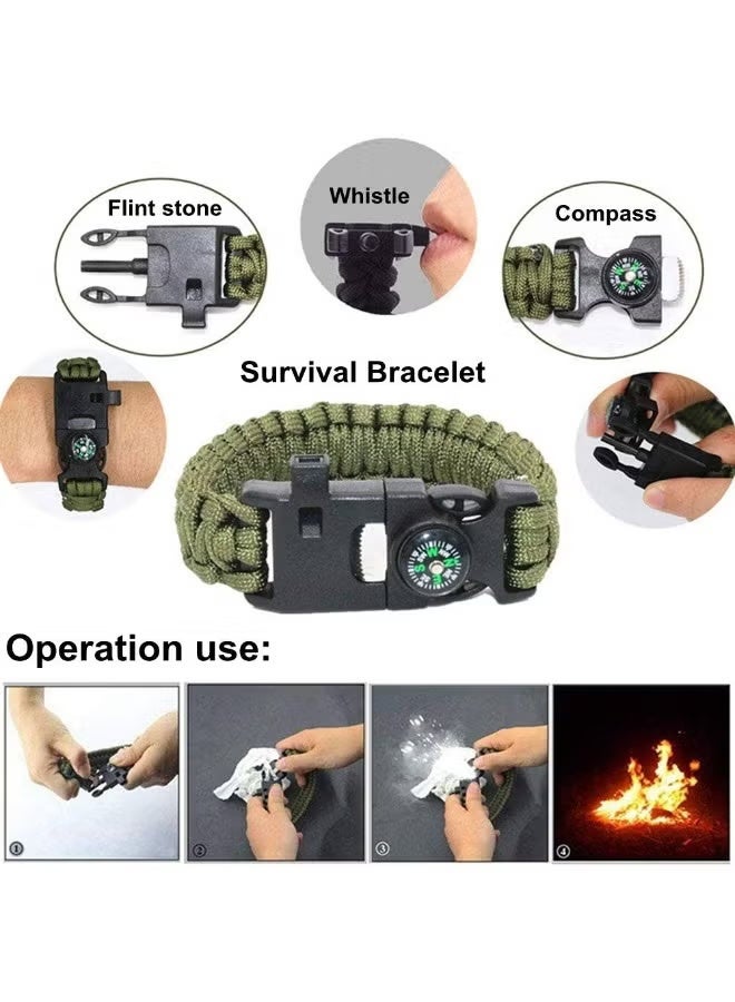 BlueFire 39 in 1 Outdoor Survival Kit & Emergency First Aid Kit with Tactical MOLLE Bag | Complete Camping Hiking Hunting Gear Set with Survival Tools, Multi Tool Axe Hammer, Water Filter Straw, Emergency Tent, Folding Shovel, Fire Starter, Trauma Supplies & EDC Equipment for Travel, Adventure and Emergency Preparedness - Image 4