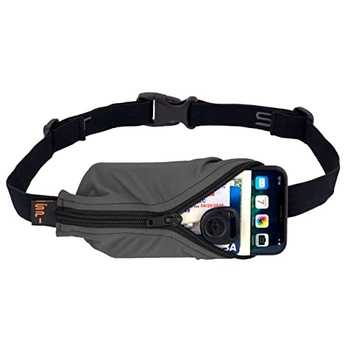 SPIbelt Running Belt for Women Men, Phone Holder for Running, Running Fanny Pack, Holder for Phone, Running Waist Pack, Adjustable Waist, [Fits All Phones]. Anthracite with Black Zipper - Image 2