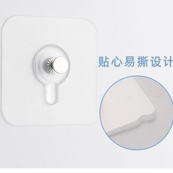Hook Strong Adhesive Wall Sticking Wall Bearing Transparent Seamless Hook Sticking Hook Punch-Free Hook Sticking Hook 50 silk (photo frame sticker) 6*6