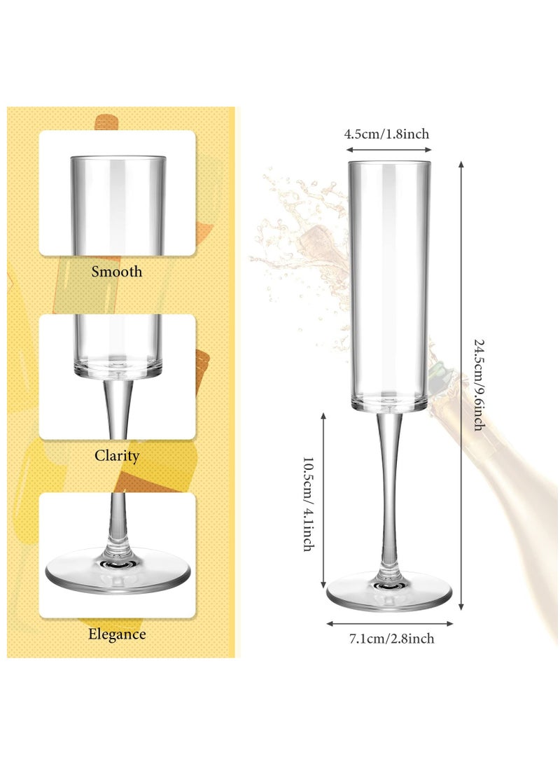 Drink Flutes Goblets, Disposable Plastic Acrylic Drinkware Reusable Toasting Goblets Crystal Cups for Party Wedding Birthday Anniversary and Catered Events 8 Pieces - Image 2