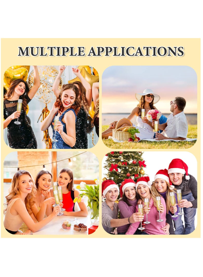 Drink Flutes Goblets, Disposable Plastic Acrylic Drinkware Reusable Toasting Goblets Crystal Cups for Party Wedding Birthday Anniversary and Catered Events 8 Pieces - Image 4