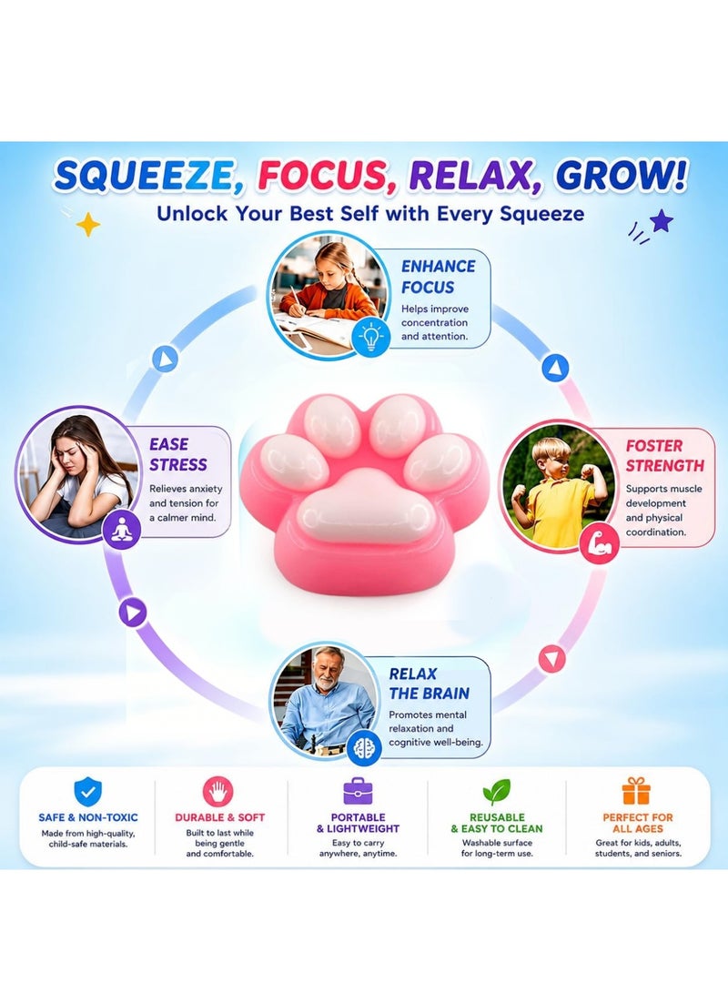 Bincoo 4 Pcs Squishy Squeeze Toys, Soft Toy Cat Paw ，Biscuit Squeeze Toy Baby Stress Relief & Focus Toy, Pinch Decompression Toy for Anxiety and Relaxation, Perfect Desk Accessory and Fun Fidget Toy for Adults, Ideal for Stress Relief Slow Rising Sensory Stress - Image 2