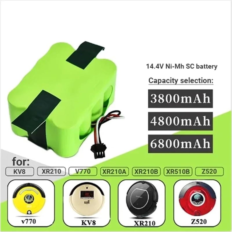 4800mah NiMH Replacement Battery for KV8 XR210 XR210A XR210B XR510B XR510C Robot Vacuum Cleaner - Image 3
