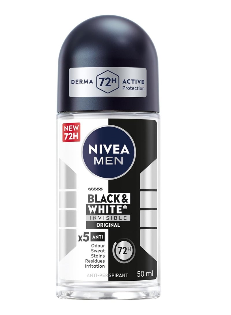 نيفيا مزيل عرق رول أون أسود وأبيض غير مرئي أصلي ٥٠ مل (عبوة من ٦ قطع) - Image 2