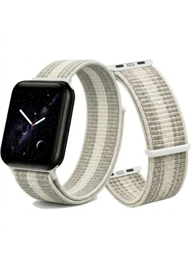 MARGOUN Breathable Nylon Sport Loop Band Compatible with Apple Watch 44mm 45mm 46mm 49mm for Women Men, iWatch Wrist Straps for Ultra 3 2, Se, Series 11 10 9 8 7 - grey - Image 2