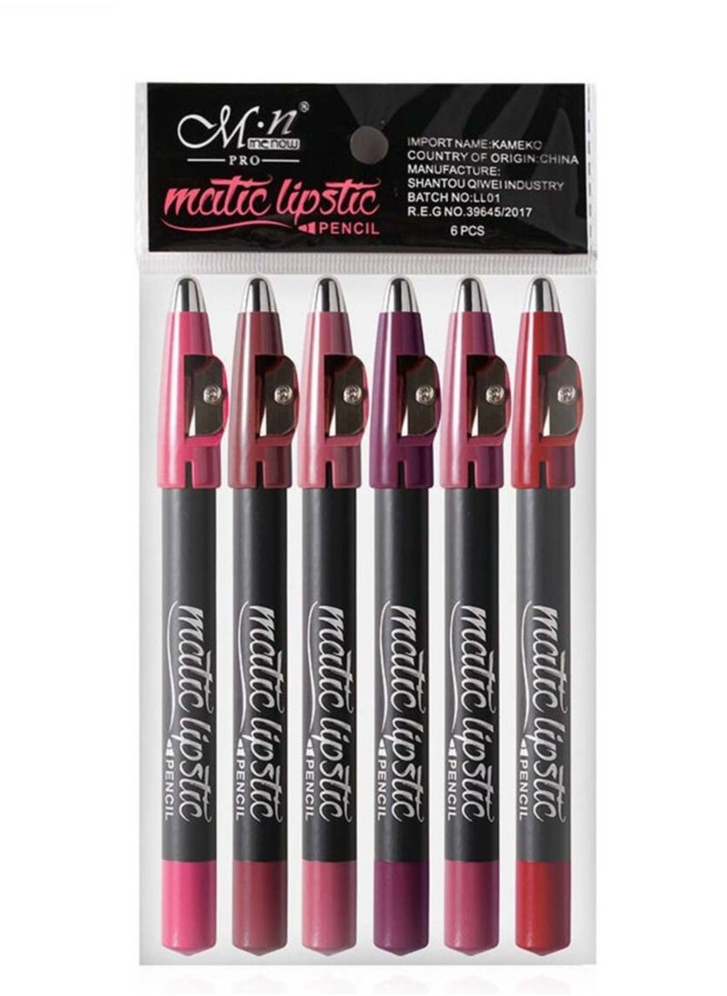 MENOW·PRO Matte Lipstick Pencil 6 Colors 6 Pcs - C  - Image 2