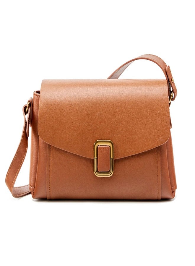MoreFarther Genuine Leather Crossbody Bag for Women, Removable Satchel Adjustable Shoulder Bag, Walnut, 10.2 x 3.1 x 5.3 inches - Image 1