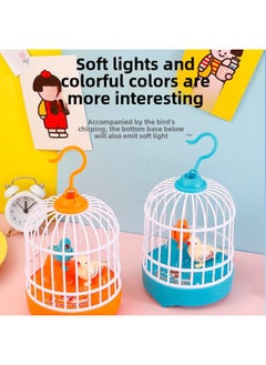 Generic Children's Bird Cage Toy Electric Voice Control Induction Bird Simulation Bird Soundness Will Move And Call Baby Baby Kindergarten-Specifications:(+battery) Voice Controlled Birdcage Yellow  - Image 5