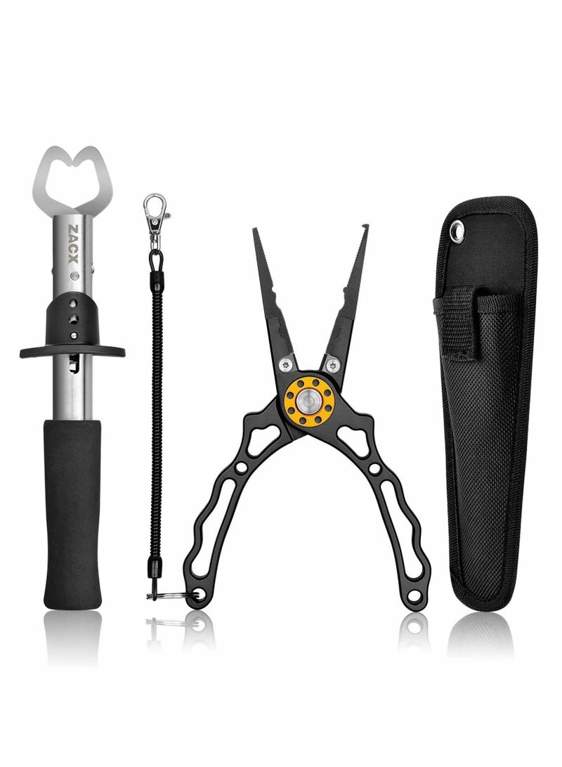 Y&D Fishing Pliers, Fish Lip Gripper Upgraded Muti-Function Pliers Hook Remover Split Ring, Fly Tools Set Ice Gear Gifts for Men  - Image 1