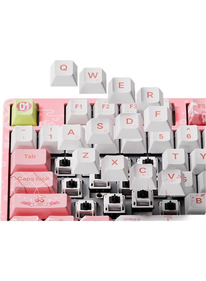 AKKO لوحة مفاتيح ميكانيكية قابلة للتخصيص ثلاثية الوضع من أكو بالتعاون مع هاتسوني مiku - نسخة وردية، مفتاح أزرق حليبي - Image 3