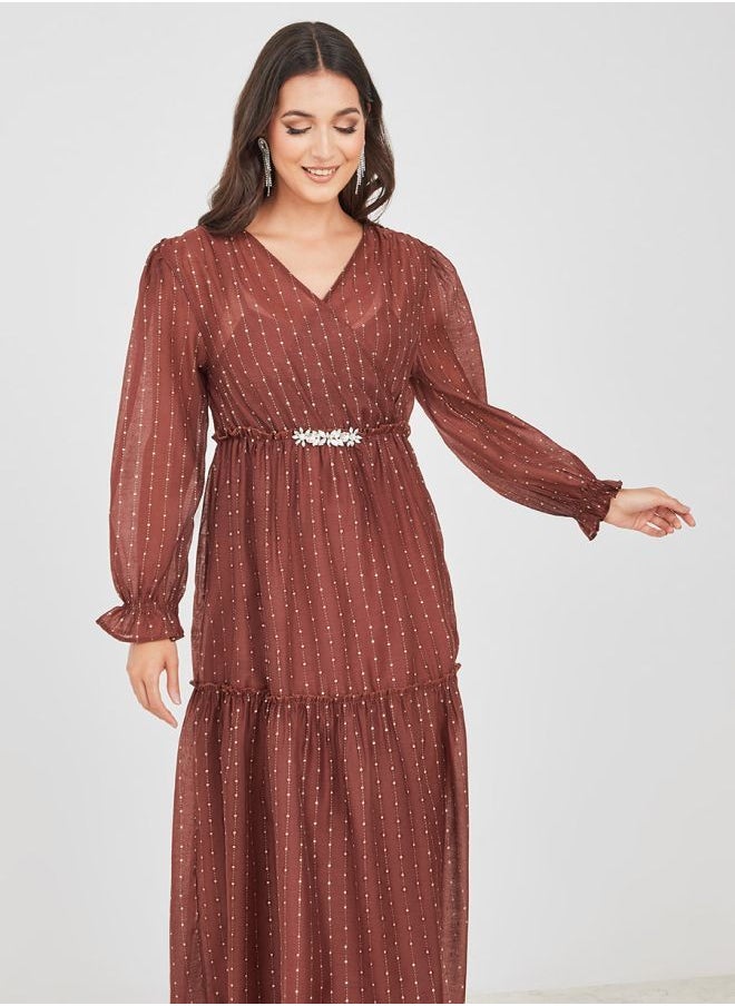 Styli - Embellished Tiered Maxi Dress - Image 1