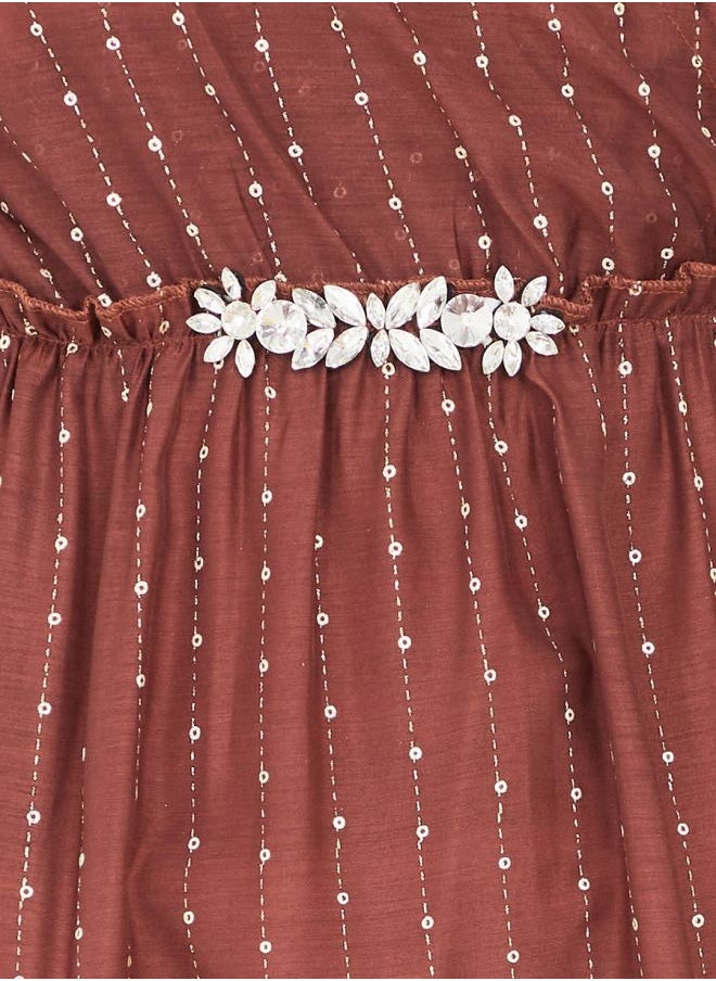 Styli - Embellished Tiered Maxi Dress - Image 1