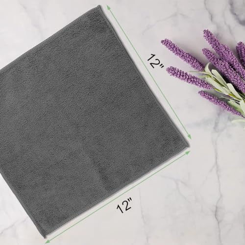UNIMADE Washcloths Bulk 200 Pack Face Towels 12 x 12 Highly Soft Wash Cloth and Hand Towels Fast Drying MultiPurpose Microfiber Cleansing Cloths for Bathroom Hotel Spa and Salon Grey - Image 3