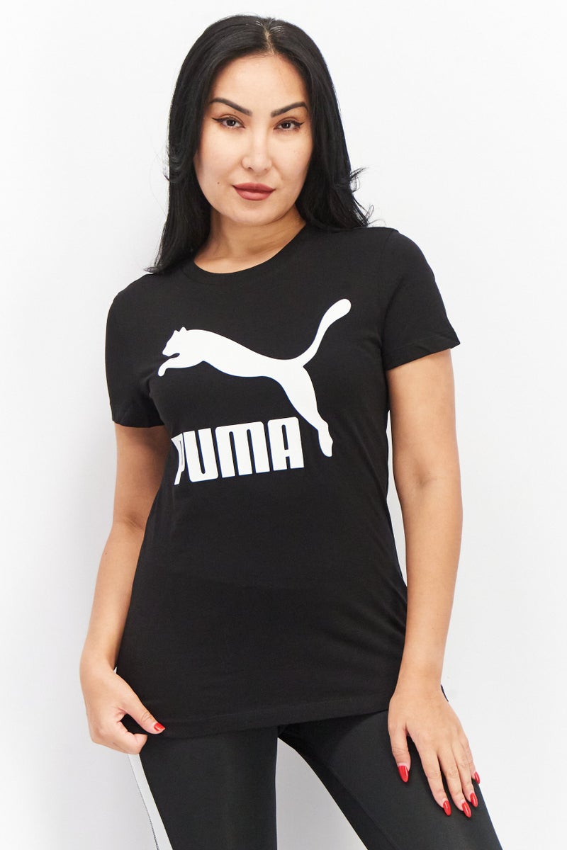 PUMA تي شيرت تدريب قصير الأكمام للنساء، أسود - Image 1