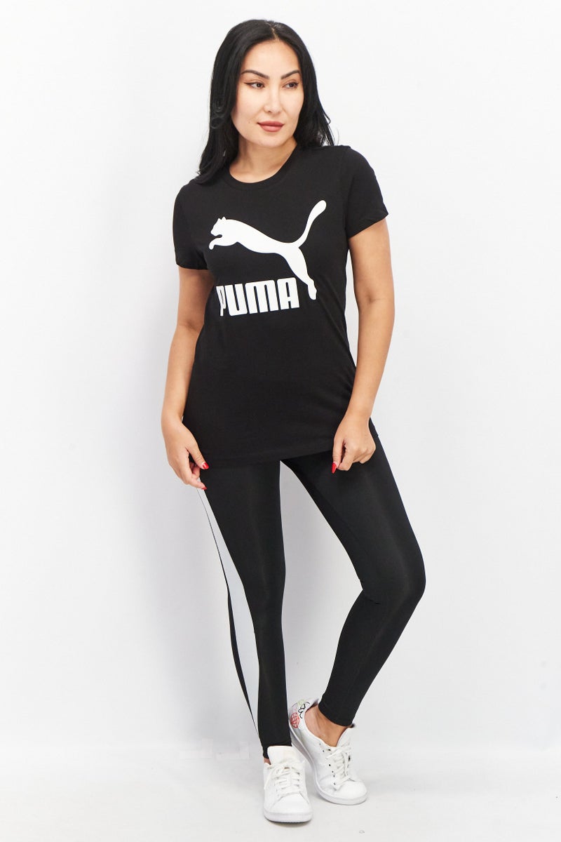 PUMA تي شيرت تدريب قصير الأكمام للنساء، أسود - Image 4