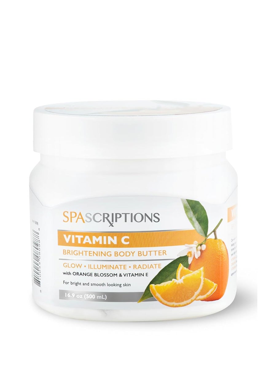 spascriptions - SpaScriptions Vitamin C Brightening Body Butter with Orange and Vitamin E Promote Radiant Skin 169 oz - Image 1