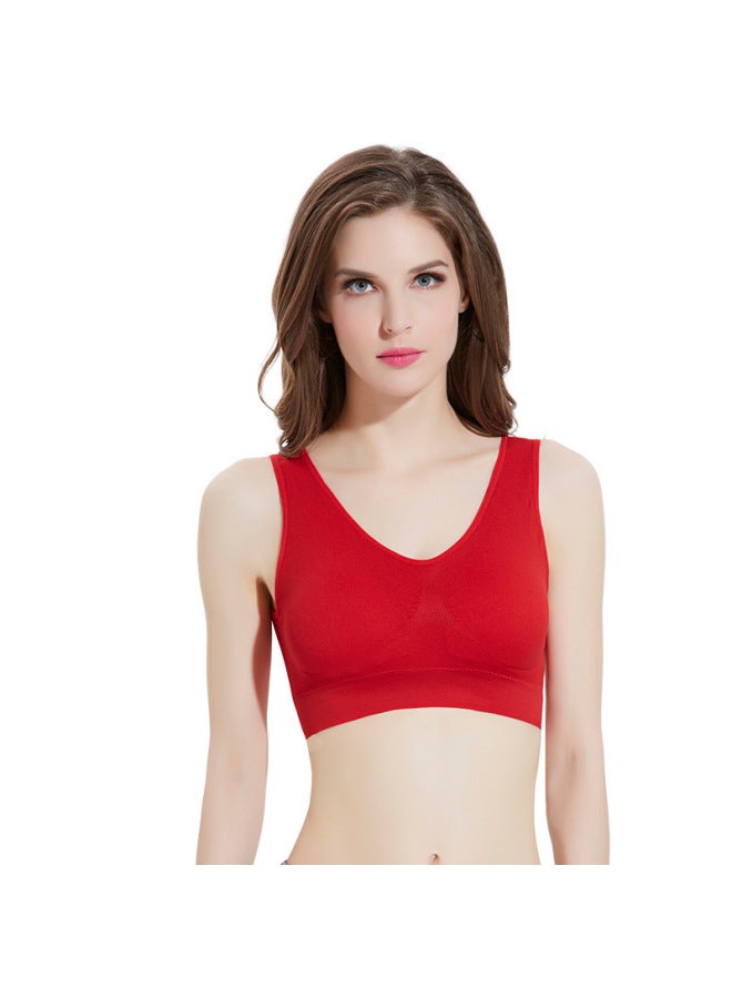 Double Layer Sports Bra Large Size Thin Yoga Sports Bra With Chest Pad Women's Wire-free Underwear
