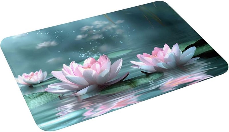 PHAYAH Pink Lotus Doormat 16x24 Inches Indoor Outdoor Front Door Mat for Patio Garage Porch - Image 4