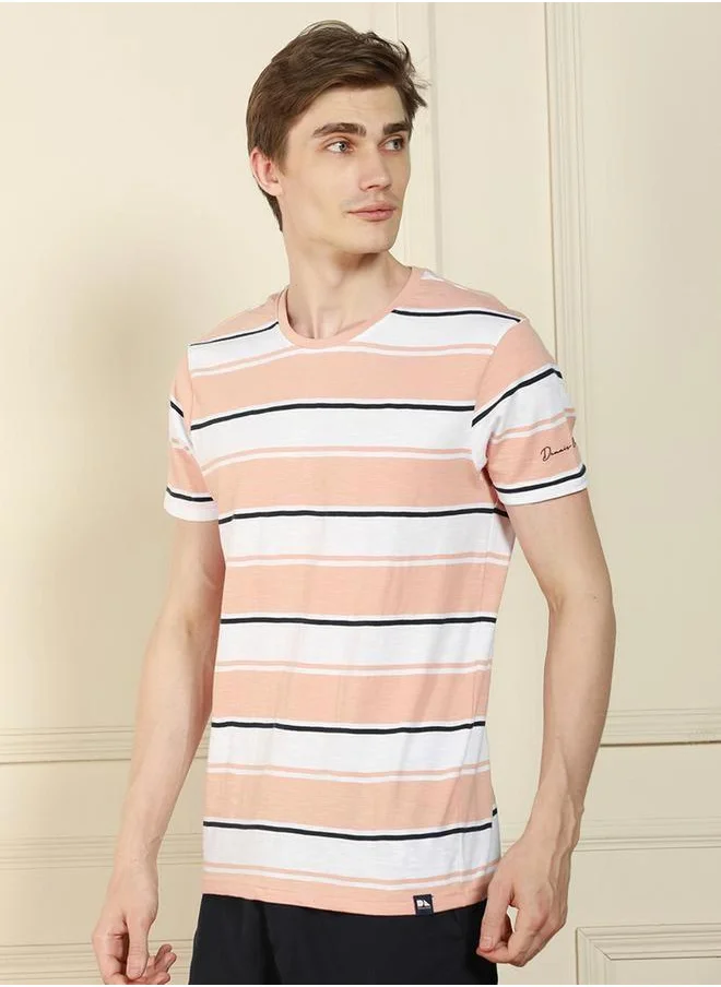 دينيس لينغو Striped Short Sleeves T-Shirt by Styli