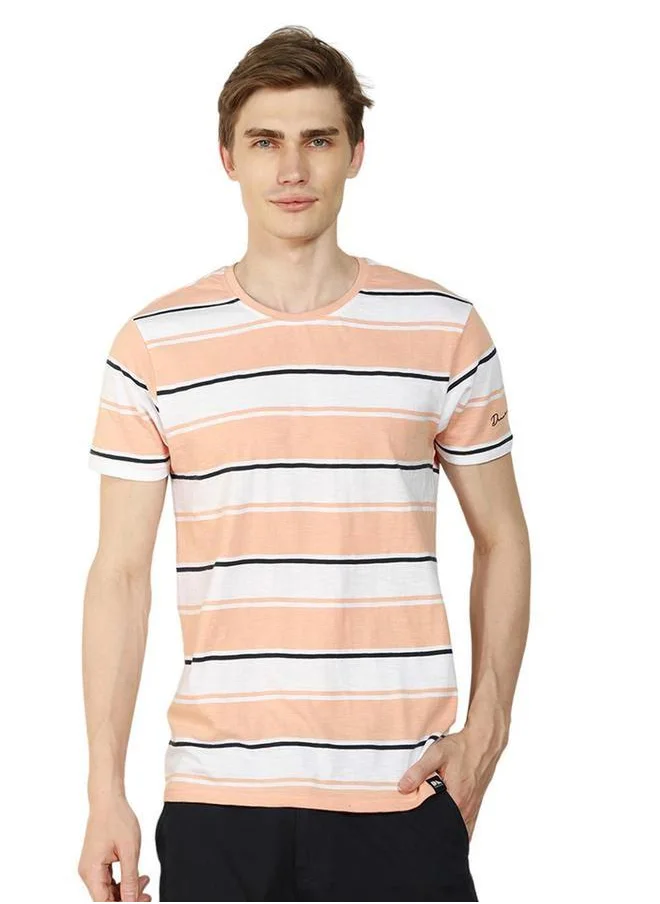 دينيس لينغو Striped Short Sleeves T-Shirt by Styli