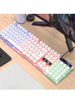 GTX300 Wired Gaming Keyboard Mouse Combo with Rainbow Light TX30 plain version single keyboard White Rainbow