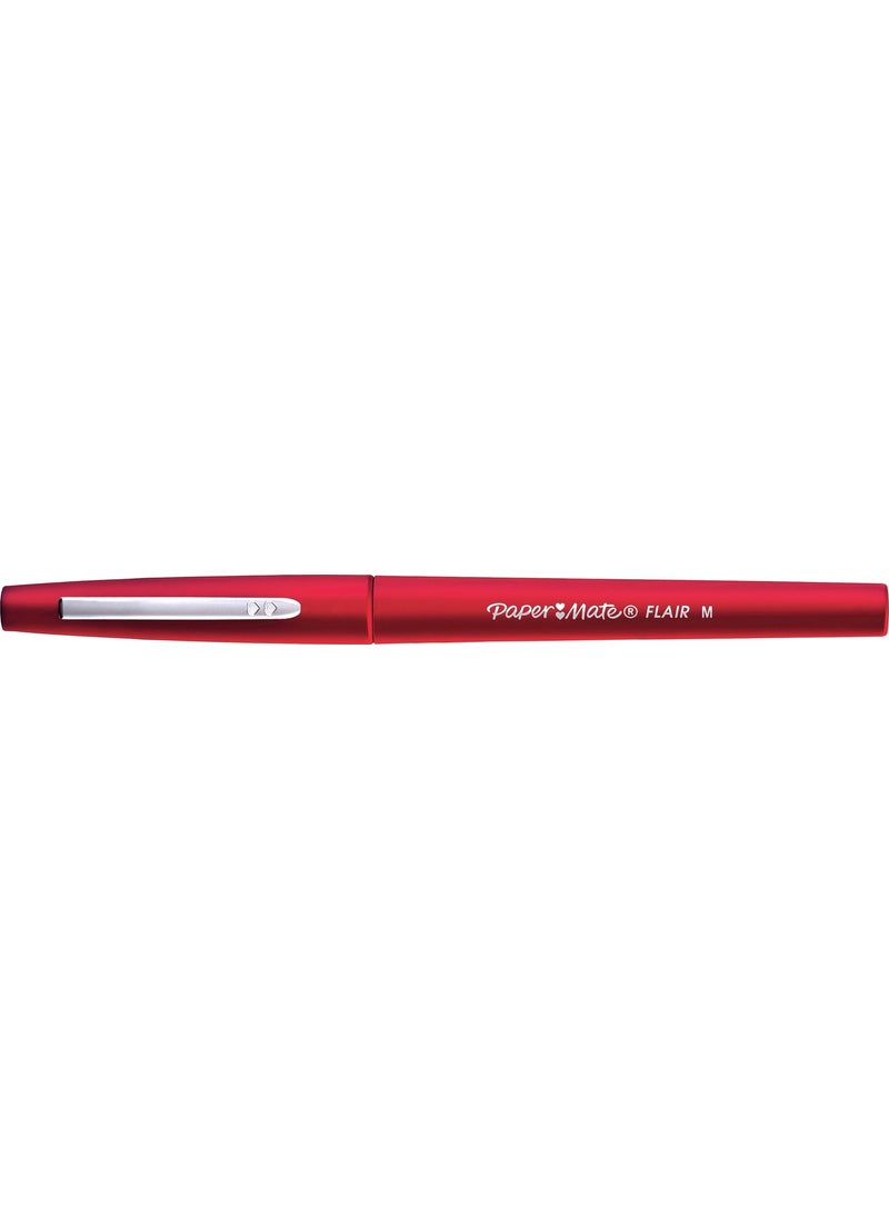 Paper Mate Pm Flair Fiber Tip Pen M Nib Red 