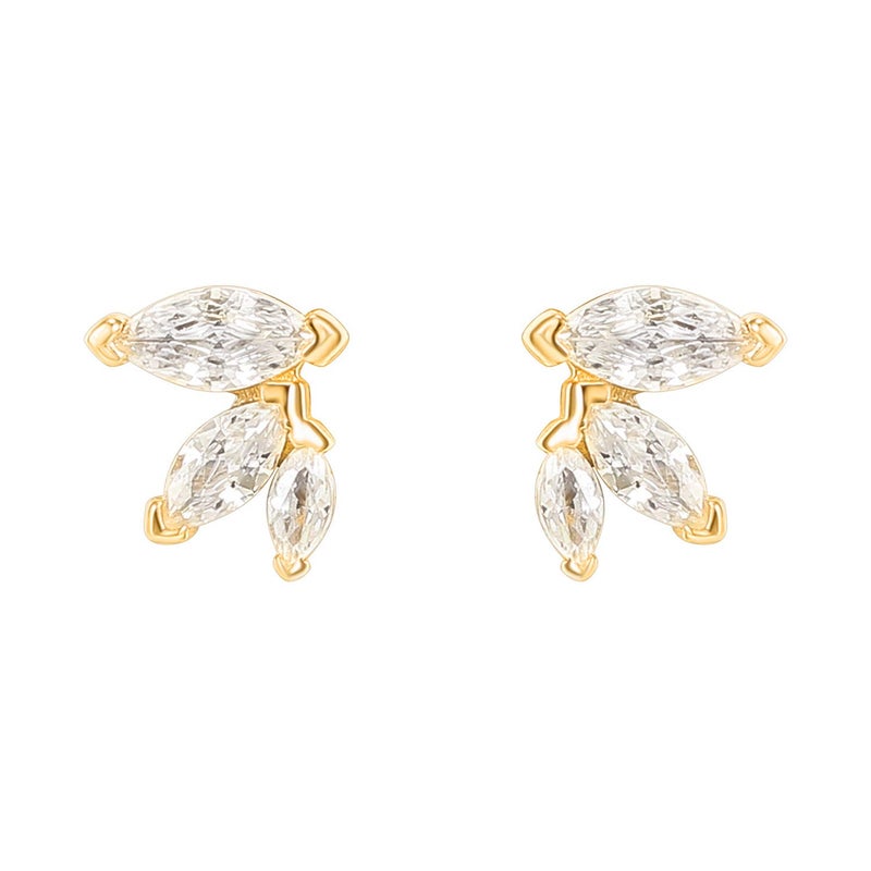 PAVOI 14K Yellow Gold Plated Constellation Ear Climbers | 3 Stone Ear Crawler Earrings for Women - Image 4