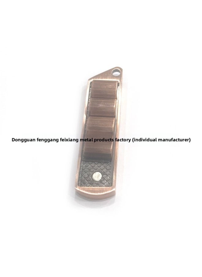 Generic - EDC Metal Pap Card Push Card Decompression Toy Carry-on Push Card Mini Pea Pod Bronze-Color:Copper Color - Image 1