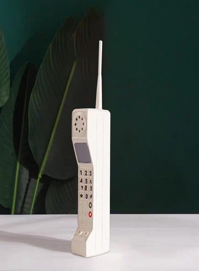 TOTITOM Retro Brick Cell Phone Ornament, Vintage Cellular Phone Model, Old Fashioned Cell Phone Template for Family Decoration Simulation Photographic Ornaments (White) - Image 1