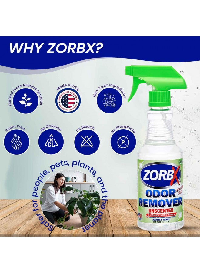 ZORBX Unscented Odor Eliminator for Strong Odor - Used in Hospitals & Healthcare Facilities | Advanced Trusted Formula, Fast-Acting Odor Remover Spray for Dog, Cat, House & Carpet (16 Oz.) - Image 5