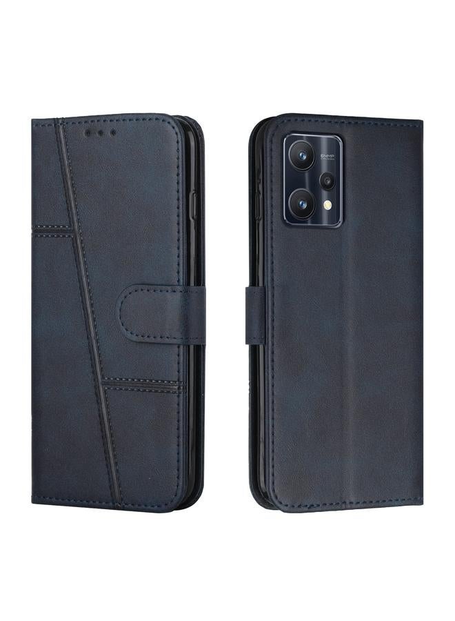 اس-توب جراب لهاتف OPPO Realme 9 Pro+ مصنوع من جلد العجل مع مشبك وخياطة - Image 1