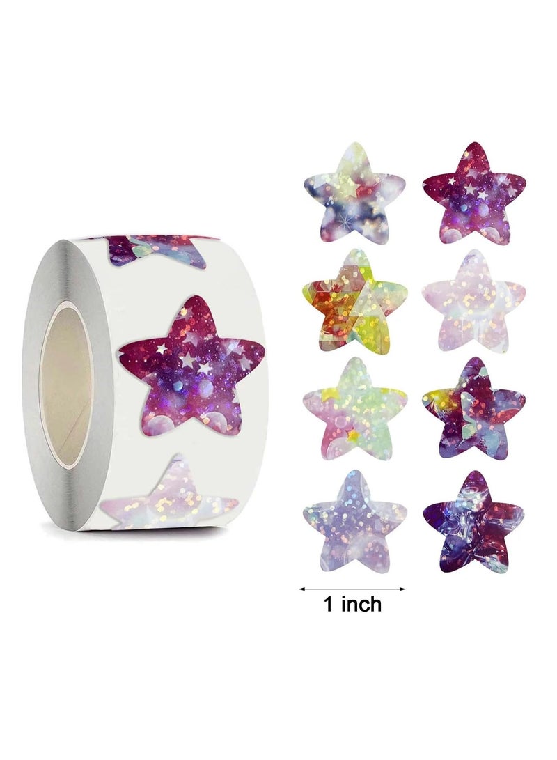 Zikra 2Pack Space Star Stickers, Teacher Stickers, Classroom Stickers, Colorful Pentagram Children Reward Stickers, Roll Sticker, Incentive Potty Training Sticker, Sparkly Star Sticker, for School Classroom - Image 4