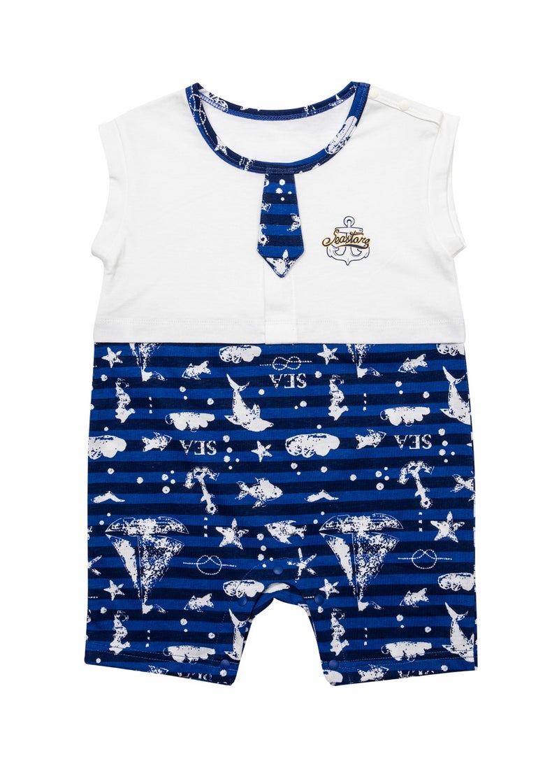 Infant Baby Boy Tiny Sailor Short Sleeve Baby Romper Outfit Summer Clothes - Image 1