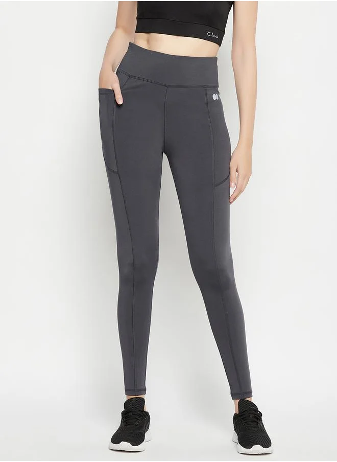 Clovia Reflective Print Panelled Active Tights