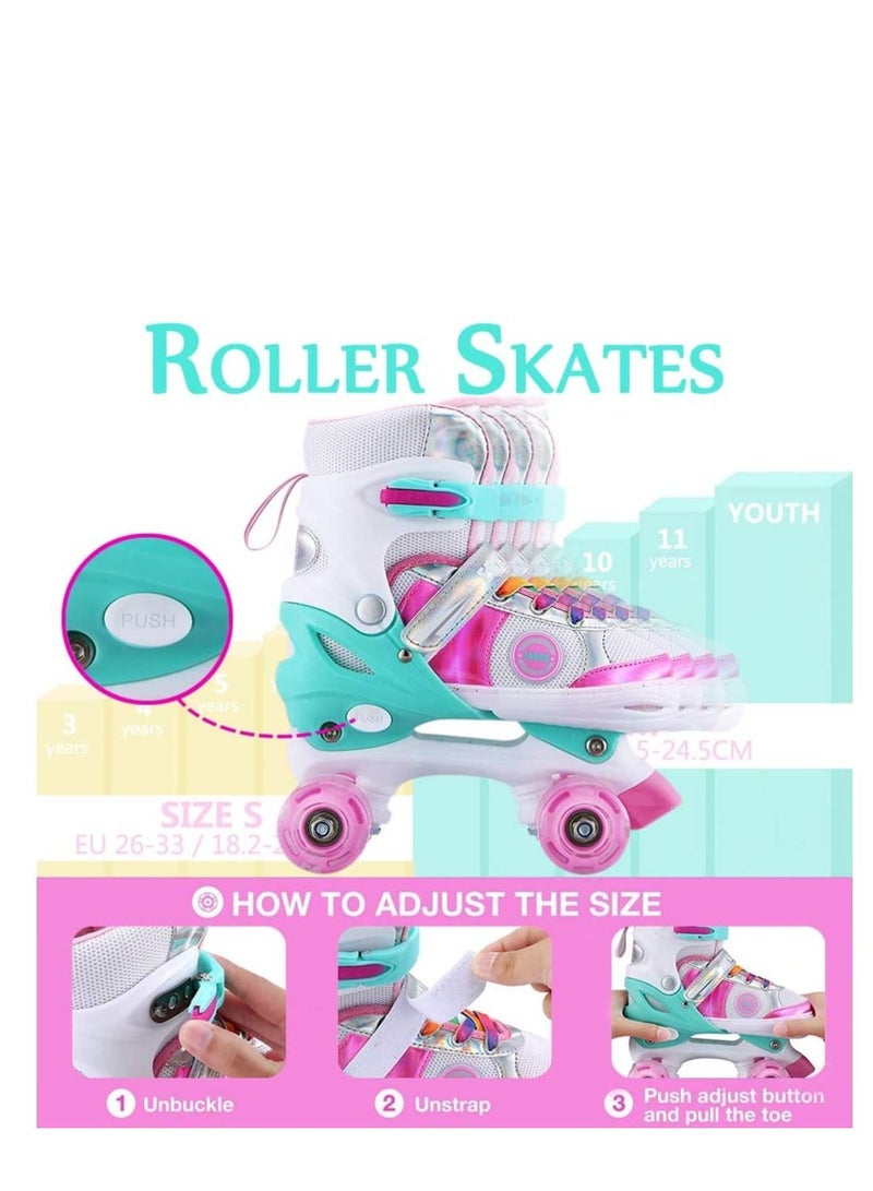 GT-Wheel Kids Adjustable Roller Skates for Girls - Size: M (33-37)EU - Image 3
