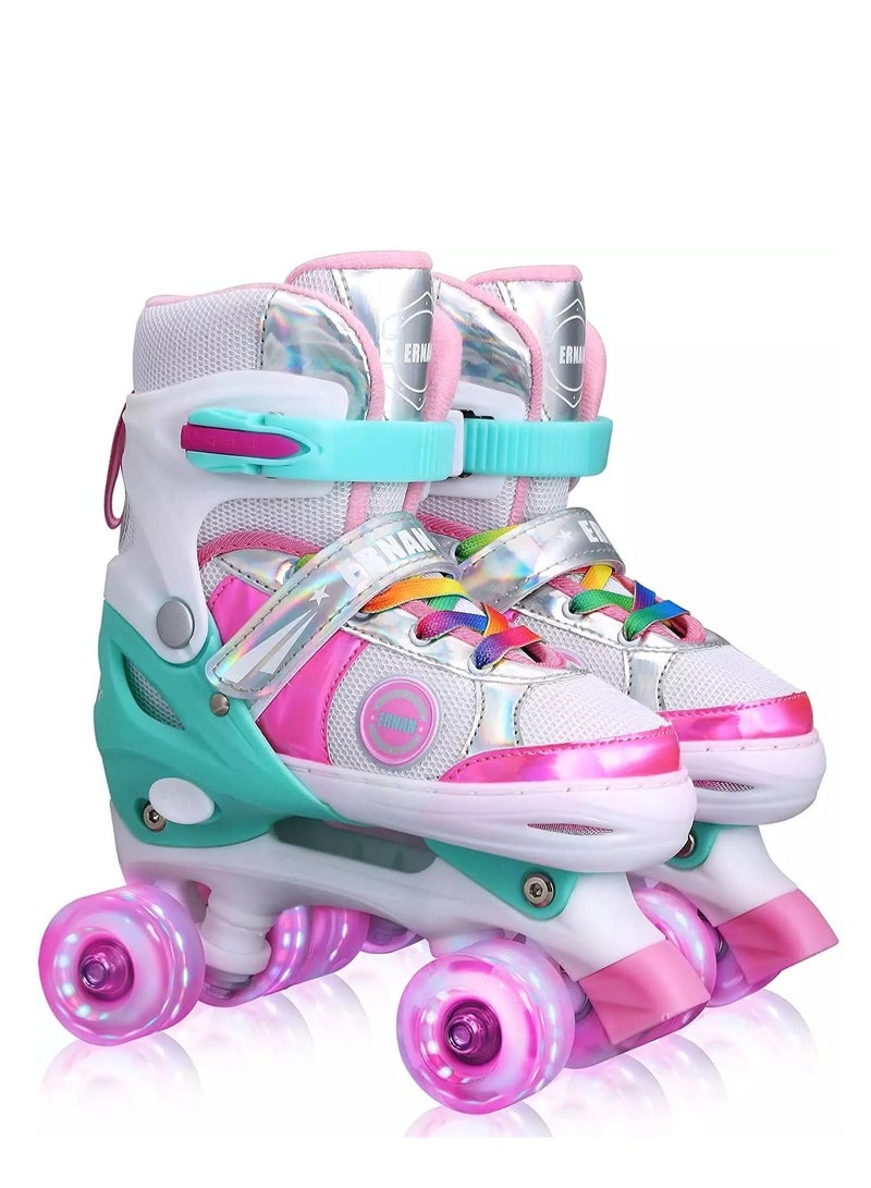 GT-Wheel Kids Adjustable Roller Skates for Girls - Size: M (33-37)EU - Image 1