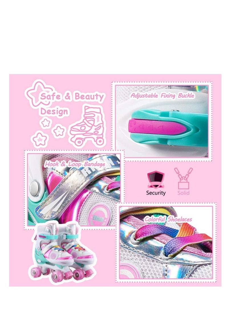GT-Wheel Kids Adjustable Roller Skates for Girls - Size: M (33-37)EU - Image 5