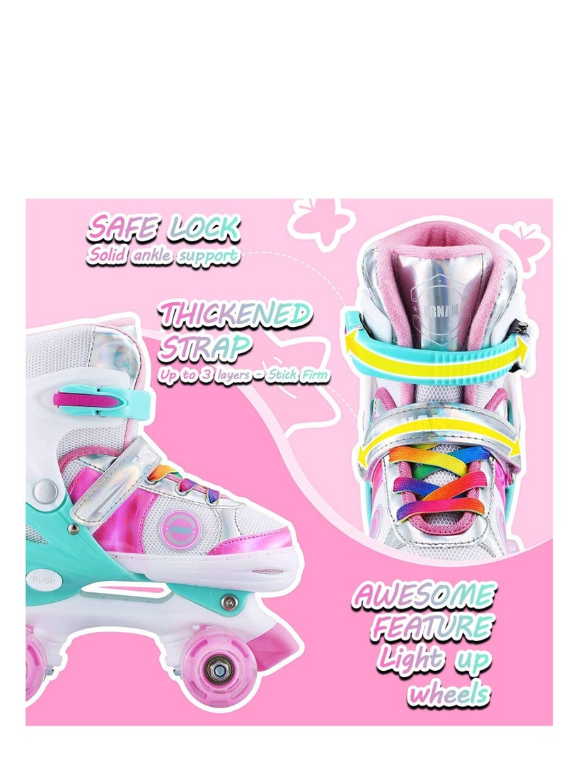 GT-Wheel Kids Adjustable Roller Skates for Girls - Size: M (33-37)EU - Image 4