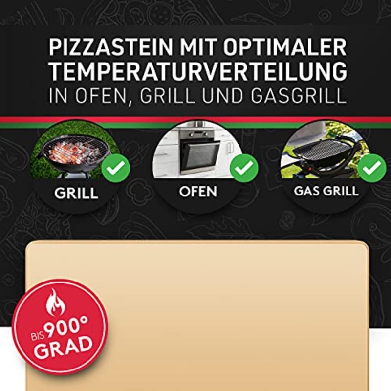 Pizza Stone for Oven - With Wooden Pizza Peel - Cordierite Pizza Stone - For a Crispy Base and Juicy Pizza - Image 4