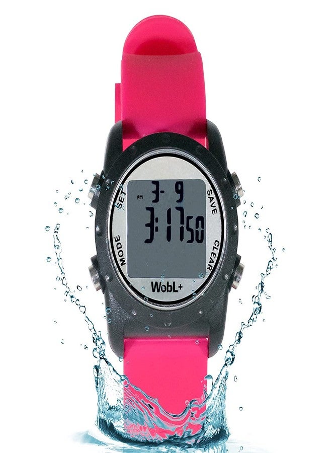 WobL+ World's Smallest & Best Waterproof Vibrating 9 Alarms + Countdown Timer Wristwatch (Pink) Sports/Medicine/Meeting/Potty Reminders - Image 4