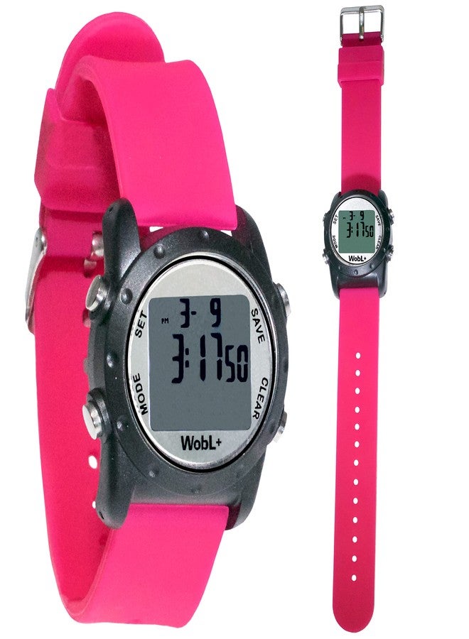 WobL+ World's Smallest & Best Waterproof Vibrating 9 Alarms + Countdown Timer Wristwatch (Pink) Sports/Medicine/Meeting/Potty Reminders - Image 2